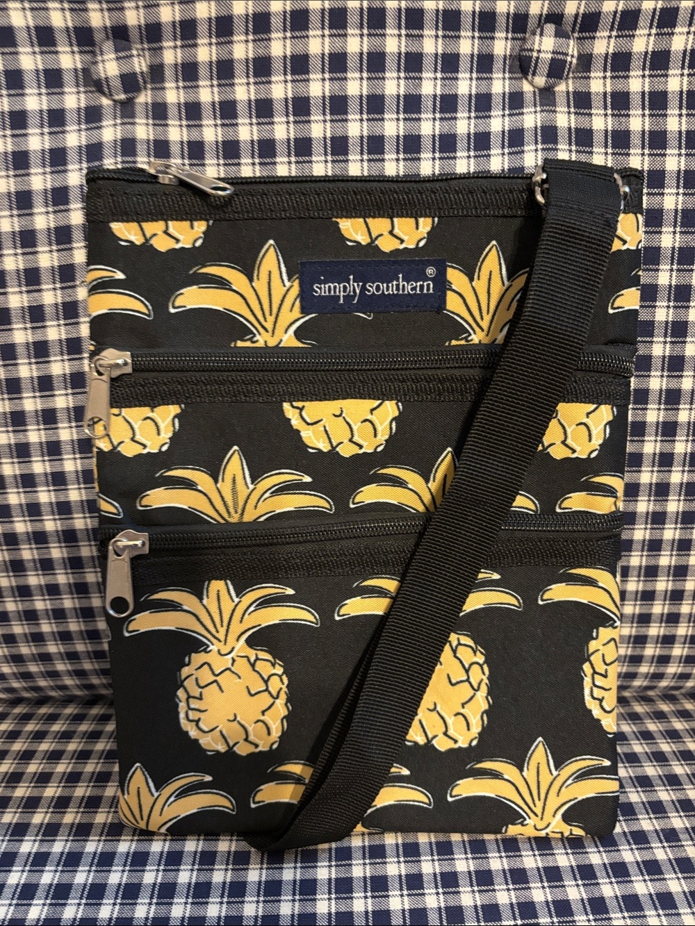 Simply Southern Black & Yellow Pineapple Crossbody Bag